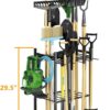 Garden Tool Organizer for Garage, Utility Storage Racks with Hooks, Metal Yard Tool Stand Holder Organizer for Long-Handled, Broom, Shovel, Rake, Sturdy Heavy Rack for Outdoor, Yard, Black - Image 7