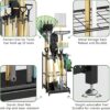 Garden Tool Organizer for Garage, Utility Storage Racks with Hooks, Metal Yard Tool Stand Holder Organizer for Long-Handled, Broom, Shovel, Rake, Sturdy Heavy Rack for Outdoor, Yard, Black - Image 3