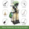 Garden Tool Organizer for Garage, Utility Storage Racks with Hooks, Metal Yard Tool Stand Holder Organizer for Long-Handled, Broom, Shovel, Rake, Sturdy Heavy Rack for Outdoor, Yard, Black - Image 4
